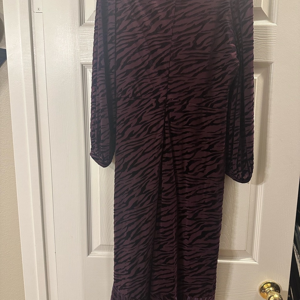Calvin Klein Collection Purple Zebra Long Sleeve Dress